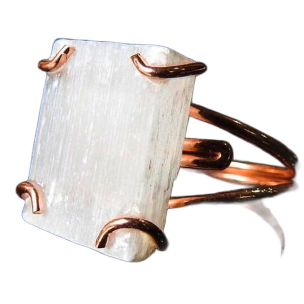 Copper Selenite Ring ♡ : Healing Ring + Copper + Adjustable + Purifying + Spiritual Growth + Repels Negativity