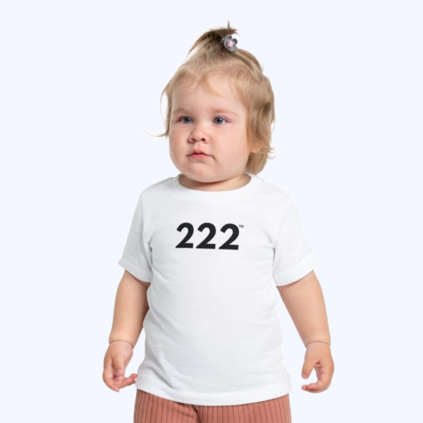 TinyLight™ 222 Tee ♡ Baby Short Sleeve Angel Number 222 T-Shirt for Balance + Trust + Alignment