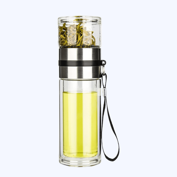 Glass Tea & Fruit Infuser Bottle ♡ Portable Travel Tumbler Mug for Home, Work and Play