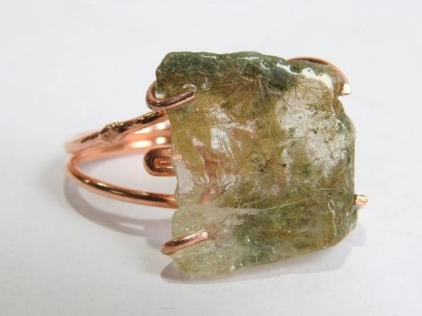 Copper Rutilated Quartz Ring ♡ : Healing Ring + Copper + Adjustable + Growth + Clarity + Accelerates Manifestation - Image 4
