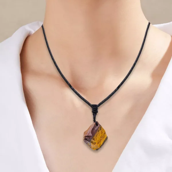 Tiger's Eye Necklace ♡ :  Protection + Adjustable + Choker + Full-Length + Boho Vibes - Image 3