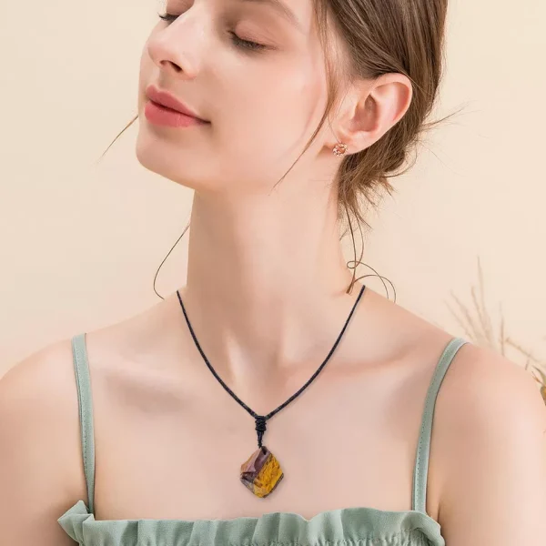 Tiger's Eye Necklace ♡ :  Protection + Adjustable + Choker + Full-Length + Boho Vibes - Image 4